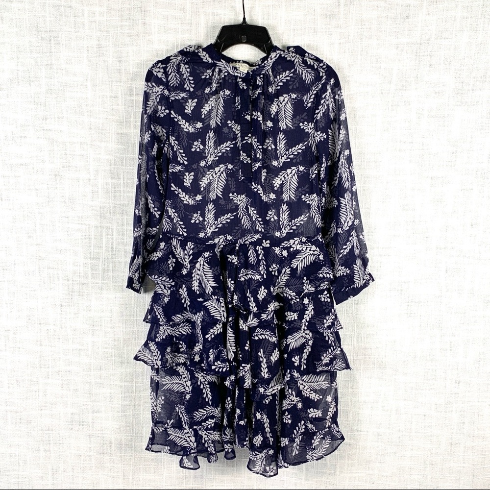 Allison New York leaf print chiffon dress, size xs